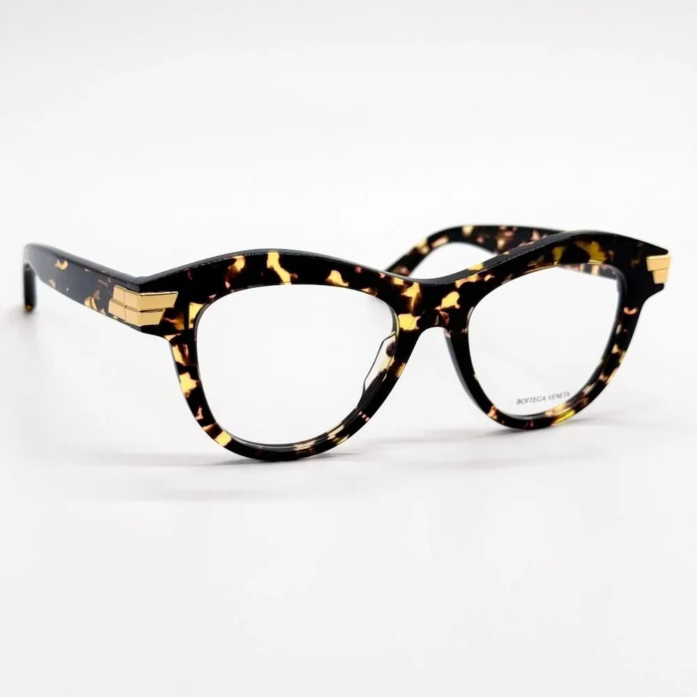 NEW BOTTEGA VENETA EYEGLASSES BV1105O 002 CAT EYE HAVANA WOMEN EYEWEAR